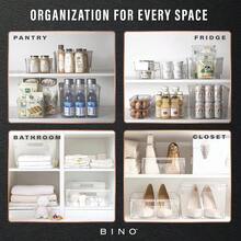 New  | Plastic Storage Bins, Mum - 2 Pack |  LUCID COLLECTION | Multi-Use Built-In Handl |  | Clear Storage Containers | Fridge Anizer | Pantry & Home Anization - 2PK - - View 5
