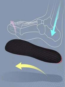 1 Pair Of Unisex Full Foot Massage Shock-Absorbing Insoles For Work Shoes And Sneakers Board Shoes