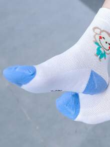 5 Pairs Kids' Mesh Breathable Thin Socks, Colorful Striped Socks For Boys And Girls, Spring/Summer