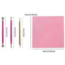 3.94*3.94英寸软粘土花瓣制作软垫不粘软粘土花瓣制作工具装饰展示软垫DIY制作辅助软垫可重复使用，珠宝制作套件 - 軟陶製作軟墊 - 查看 11