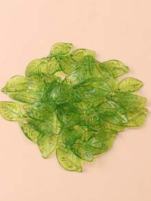 100 件透明绿叶 DIY 珠宝配件 - 淺綠色 - 查看 1