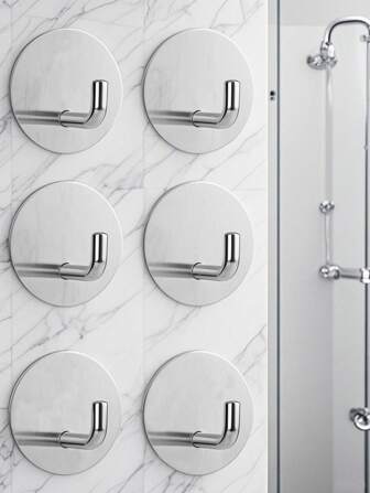 Självhäftande krokar, Handdukskrokar Klädkrokar, Rostfritt stål Borstad Väggkrokar, För att hänga badrockssvampar i badrum och sovrum, Kroktillbehör, Hjälpkrok, Heavy Duty Krok. För hängrock, kläder, växter, trädgårdsredskap, köksutrustning, kastruller, krukor, redskap, skedar, hatt, handduksrock Krokställ Väggfäste. För ditt sovrum, dusch, klassrum, garage, lägenhet, studenthem, skåp, kylskåp, arrangör och de flesta typer av rumsinredning.