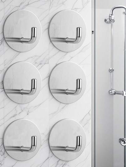 Adhesive Hooks, Towel Hook Coat Hooks, Stainless Steel Brushed Wall Hooks, For Hanging Bathrobe Sponges In Bathroom And Bedroom, Hook Accessories, Auxiliary Hook, Heavy Duty Hook. For Hanging Coat, Clothes, Plants, Gardening Tools, Kitchenware, Pans, Pots, Utensils, Spoons, Hat, Towel Robe Hook Rack Wall Mount. For Your Bedroom, Shower, Classroom, Garage, Apartment, College Dorm, Cabinets, Fridge, Organizer And Most Kinds Of Room Decor.