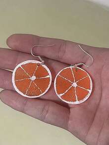 Niedliche Harz-Fruchtscheiben Tropfen Ohrringe, sortierte Grapefruit Orange Zitrone Limette Zitrusscheiben Ohrringe, simpler Modestil Boho Sommer Statement Schmuck Geschenk, perfekt für Damen Alltags- und Strandcocktailparty/Pool-Ferienmode-Accessoire