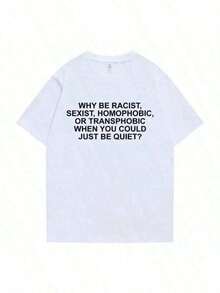 Why Be Racist Frank Blonde Hip Hop TRENDSS Tshirt Ocean Hip-Hop T Shirt Men Casual Short Sleeve -Versatile Basic T-Shirts Tee Comfortable   Men Tops - trắng - Xem 1