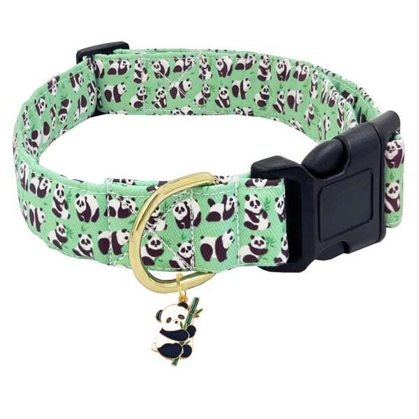 Collier pour chien mignon avec motif panda, colliers pour chiens réglables avec pendentif pour animaux de compagnie de petite, moyenne et grande taille comme Pit Bull/Bouledogue/Carlin/Husky