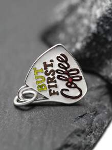 1 pièce Charme en argent sterling 925 simple et unique "mais d'abord le café", émail, pendentif DIY. Cadeau de bijoux délicat pour femmes ou hommes