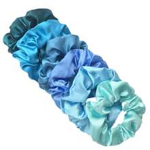 6件/套 100多种纯色女士缎面发圈 女孩弹力发带 马尾辫固定带 时尚日常使用休闲发圈