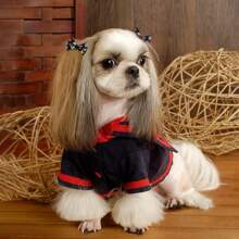 20pcs Random Pack Durable High-End Bowknot Pet Hair Accessories, Cat & Dog Headbands, Hair Ties In Black Series