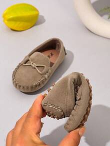 1 双经典平底婴儿鞋，时尚英伦风格春秋休闲鞋 - 卡其色 - 查看 6