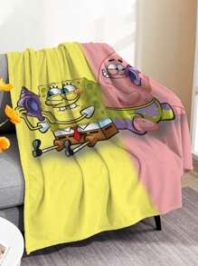 SPONGEBOB SpongeBob Schwammkopf Cartoon Digital Klimaanlagen Steppdecke ist bequem und weich als Badetuch