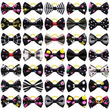 20pcs Random Pack Durable High-End Bowknot Pet Hair Accessories, Cat & Dog Headbands, Hair Ties In Black Series