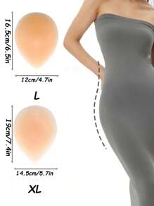 2 pezzi Cuscinetti in silicone riutilizzabili e invisibili per il seno da donna, utilizzati per migliorare fisicamente i glutei su entrambi i lati e modellare il corpo, supportare le anche e i glutei con patch che mostrano l'ingrandimento, adatti a signore di vari tipi di corporatura