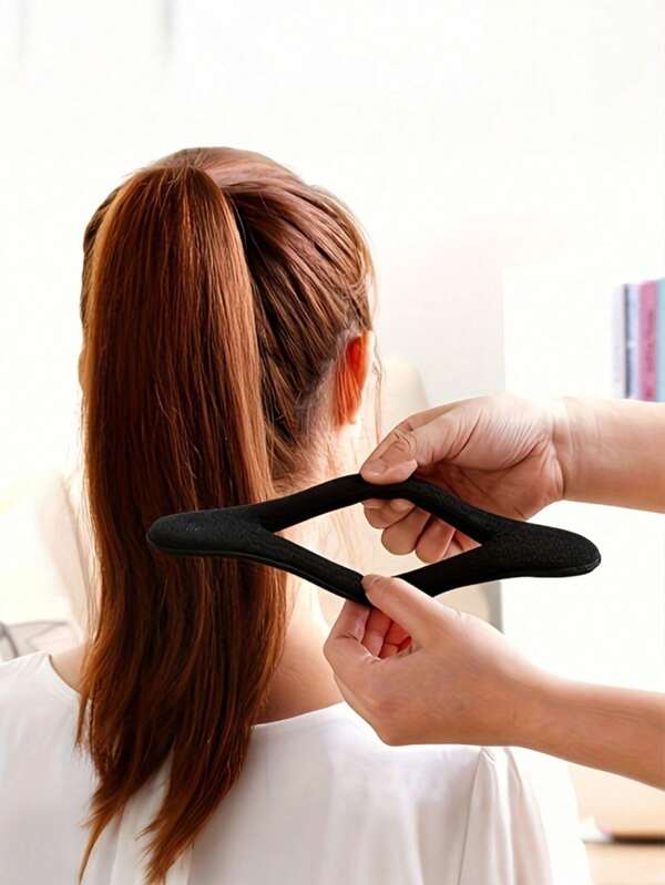 2 piezas Herramienta de peinado Moño Mágico tipo donut, rodillo de cabello elástico DIY para dar forma de rosquilla, accesorio de esponja de espuma para moños, flexible y reutilizable para recogidos, moños de ballet, moños franceses, ondas y talla grande, carrete de cabeza de seta negra para peinados tipo bobo y de cabeza redonda