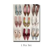 1 件复古高跟鞋艺术帆布海报 - 时尚爱好者的别致鞋履印花，Y2K 风格墙面装饰，带框/无框时尚海报，适用于卧室、宿舍、精品店、更衣室、时尚家居和办公室装饰 - 彩色 - 查看 14