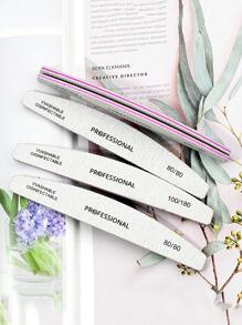 15pcs/25pcs/50pcs Half Moon Shaped Professional Nail File With 80/80, 100/180 Grit Nail File Strips