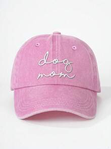 1pc Outdoor "Dog Mom" Embroidered Washed Baseball Cap, Adjustable Casual Sun Hat Suitable For Spring/Autumn, Travel, Unisex, Y2K Style - Washed Baseball Cap - View 13