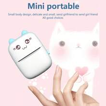 Wireless Mini Thermal Printer, 200Dpi, USB Rechargeable, Portable Inkless Sticker Printer, Compatible With IOS & Android, For Photos, Notes, Gift, Receipts, Lists, And DIY Journals - Home & Office Use