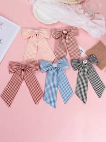 Sanrio 1pc Sanrio Bow Hairpin, With Cute Cartoon Decoration, Girls' Big Bow Hairpin, Ponytail With Big Hairpin Accessories, Small Crocodile Hairpin Hair Accessories Cute Ponytail Clip, Women's Hair Accessories Cute Oversized Long Tail Hairpin Metal Clip First Choice For Gifts, Accessories For Girls At The Beach., Flat Claw Clip, Claw Clips, Clips For Hair, Hair Slide, Hair Claws