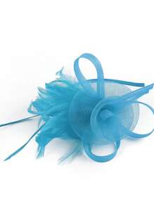 1 Stück elegantes Federhaarbandaccessoire mit Mesh, Braut-Hochzeit Haarschmuck, Kostümparty Kopfschmuck, Geschenk zum Muttertag/Abiball/Erntedank/Weihnachten/Karneval