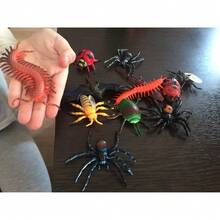 12 piezas de insectos realistas, modelos para niños - juguetes de ciencia biológica para niños, regalo - abejas, murciélagos. Moscas de ciempiés. Cucarachas. Escarabajos de la Mierga de Araña. Mariquita. etc.¡Top de Temporada - 1 - Ver 7