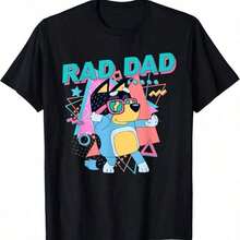 Blue Rad Dad Tan Blue Heeler Bandit Dad Retro 90s T-Shirt Hoodie Tee Comfortable - màu đen - Xem 1