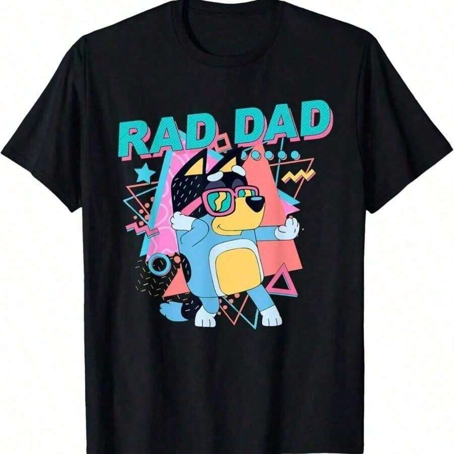 Blue Rad Dad Tan Blue Heeler Bandit Dad Retro 90s T-Shirt Hoodie Tee Comfortable - màu đen - Xem 1