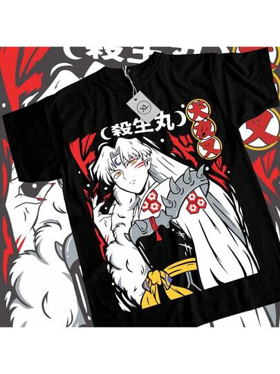 犬夜叉殺生丸Tシャツ 赤い月 犬夜叉ガール アニメマンガギフト オール
