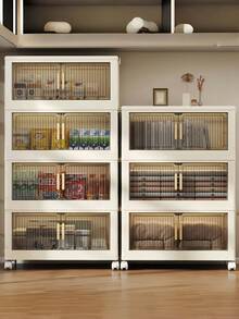 1 件 45 厘米/17.7 英寸宽折叠透明收纳柜，多层设计，方便安装和存放。它是一款收纳柜，可用于存放玩具、零食、衣物、书籍、杂物，以及客厅厨房收纳柜。