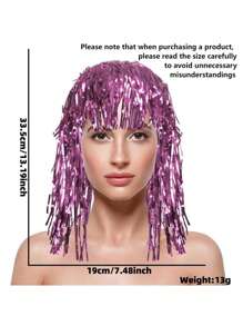 3/6pcs Party Wig, Punk Style Disco Masquerade Ball Single Party Wig, Attractive Silky Wig, Stage Performance Accessory, Cosplay Photo Prop, Party Festival Decor Wig (6pcs Random Colors)