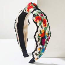 Diadema con bordado floral de estilo bohemio retro 2025, accesorio versátil y ligero de lujo para mujeres, diadema para el cabello, accesorios para el cabello, aro para el cabello