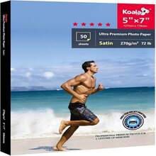 Koala Ultra Premium Photo Paper 5x7 In Satin Photo Printer Paper For Inkjet Printer Water-Resistant Semi Gloss 50 Sheets 72lb - 5X7 - 查看 1