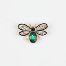1pc Colorful Rhinestone Crystal Bee Brooch Pin, Vintage Bee Lapel Pin For Women, Retro Rhinestone Insect Brooch Jewelry Gift