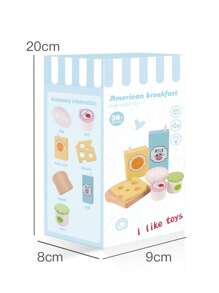 1 Set de juguete de casa de madera, juego de simulación, Set alimenticio para niños pequeños mayores de 3 años - 16 piezas de juguetes de estilo americano para frutas, verduras y aperitivos, juegos de roles de cocina Montessori, regalos educativos para fiestas de cumpleaños