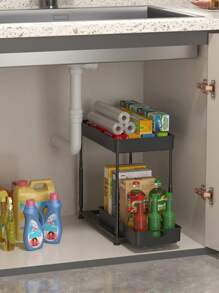 Under Sink Organizers And Storage, 2-Tier Sliding Cabinet Basket Organizer, Multi-Purpose Under Sink Organizers And Storage For Bathroom Kitchenwith