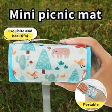 Multi-Style Outdoor Portable Picnic Mat Pocket Mini Beach Camping Sandproof Ground Cloth – Ultra-Light Large Picnic Blanket With Desert Oasis Print – Compact Pocket Storage, Sand-Free, Waterproof, Foldable, Reinforced Corners For Stability