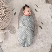 1pc Baby Swaddle Wrap, Newborn Anti-Startle Swaddle Blanket, Warm Fleece For Winter, Baby Cocoon Sleep Sack, 3D Beaded Soft & Comfortable, Gentle On Skin, Perfect Newborn Baby Shower Gift - White - View 14