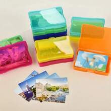 8pcs Mini Plastic Storage Boxes, 4x6 Inches, Mixed Colors (Rainbow), Multipurpose Organizer For Photos, Jewelry, Data Cables, Craft Supplies, And Small Accessories, Transparent Lid With Snap-Lock Mechanism, Lightweight And Portable Design For Home, Office, Or Travel Use, Storage Organizer, Sewing Storage