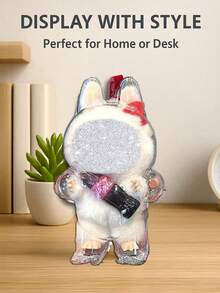 For LABUBU Cola Rack Protective Cover, Transparent Acrylic Display Box, Series Surprise Milk Shake Cola Rack Silicone Strap Hard Shell Accessory,360 ° Display Cabinet , Compatible With Labubu - Multicolor - View 4