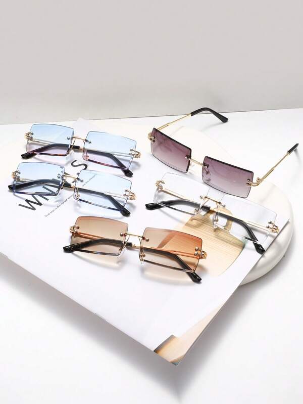 1 Stück/5 Stücke extra leichter rechteckiger Rahmen Dekorationsbrille, vielseitig personalisierbare Streetstyle Modebrillen geeignet für Männer und Frauen, schlanker großer Rahmen für Clubs, zum Tragen im Alltag und als Outdoor Reise-Accessoire, unverzichtbares Accessoire für Unternehmungen