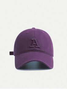 Czapka baseballowa z haftem w literę A Jednolity kolor Prosta, swobodna czapka sportowa Czapki z filtrem przeciwsłonecznym