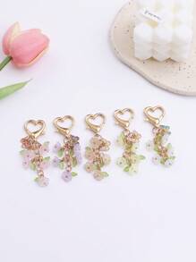 1 Stück neuer eleganter, simpler Lilien-Blumen Schlüsselanhänger mit Perlen, stilvoller Lilien-Blumen Anhänger, geeignet als Geschenk für Familie und Freunde, Schlüsselring, Taschenbaumler, Autoaccessoires, Rucksack für die Schule