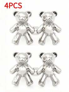 2pcs Bear Design Sewing Buckle - Silver - View 16