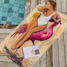 1 Piece Cartoon Frog Printed Beach Towel - Soft, Lightweight, Sand-Proof, Super Absorbent Microfiber, Suitable For Travel, Swimming, Surfing, Yoga, Camping And Beach/Yoga Accessories | Energetic Beach Towel | Lightweight Towel, Beach Blanket, Beach Essentials, Pool Float