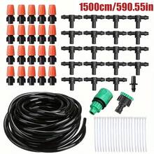 自动花园灌溉和浇水系统，蔬菜和花卉滴灌套件，可调节喷嘴，1/4 英寸 PVC 软管连接器适配器 - 多 - 查看 28