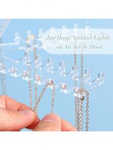 1pc Hexagon Acrylic Necklace Display Stand, Tabletop Jewelry, Bracelet Rack, Jewelry Organizer, Holder, Can Display 84pcs