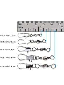 200pcs/Set 5 Size Small Box Lure Snap Swivels & Solid Rings Fishing Connector Accessories - Multicolor - View 2