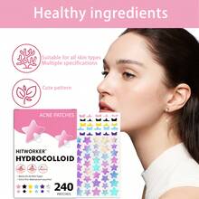 240片痘痘贴，遮盖痘痘和粉刺，痘痘贴遮盖痘痘和瑕疵，面部和皮肤斑点贴纸 - 彩色 - 查看 10