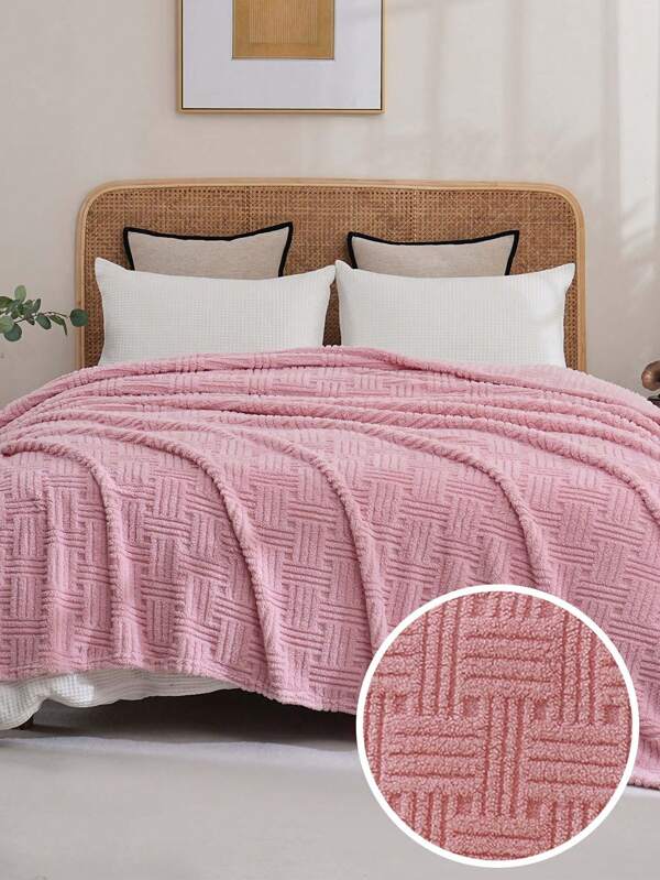 1 Stück rosa Fleecedecke, vintage Stil warme weiche Plüschdecke für Bett, Klimaanlage, Sofa, Schlafzimmerdekoration, verschiedene Größen und Farben erhältlich