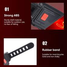 Bicycle Taillight, Creative Illuminating License Plate, Multi-Style Selection, Decorative Light, Rechargeable, High Brightness, Road Bike, Mountain Bike, Night Riding Equipment Accessories - Multicolor - View 3